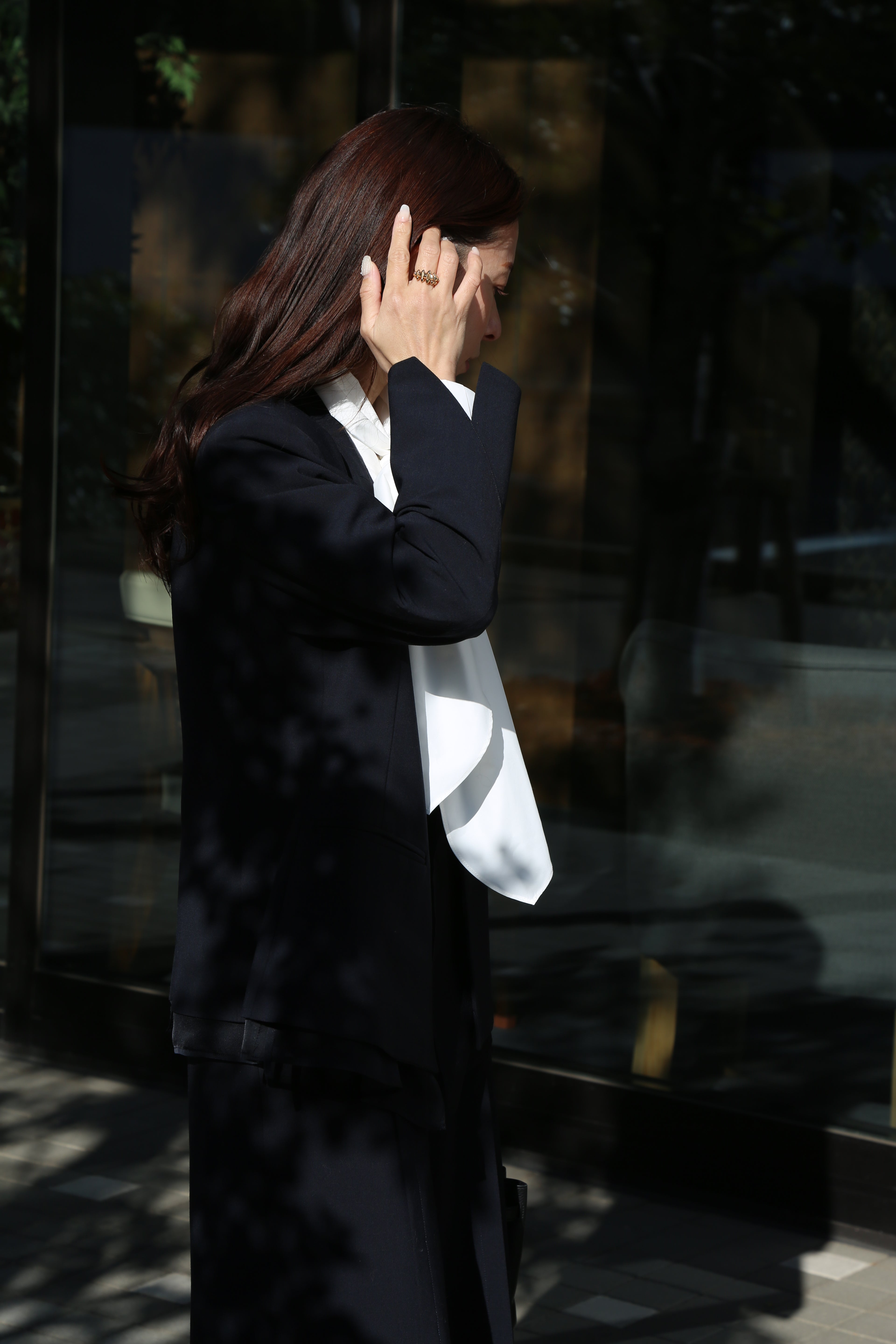 Sheer cachecoeur jacket [Navy] – Vivele